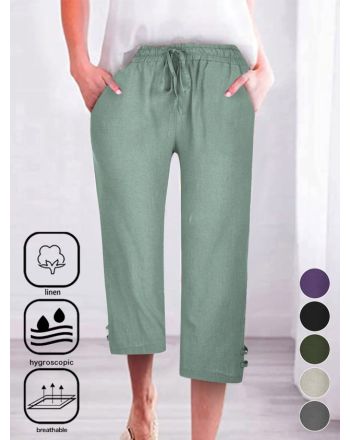 Plain Loose Casual Pocket Stitching Pants